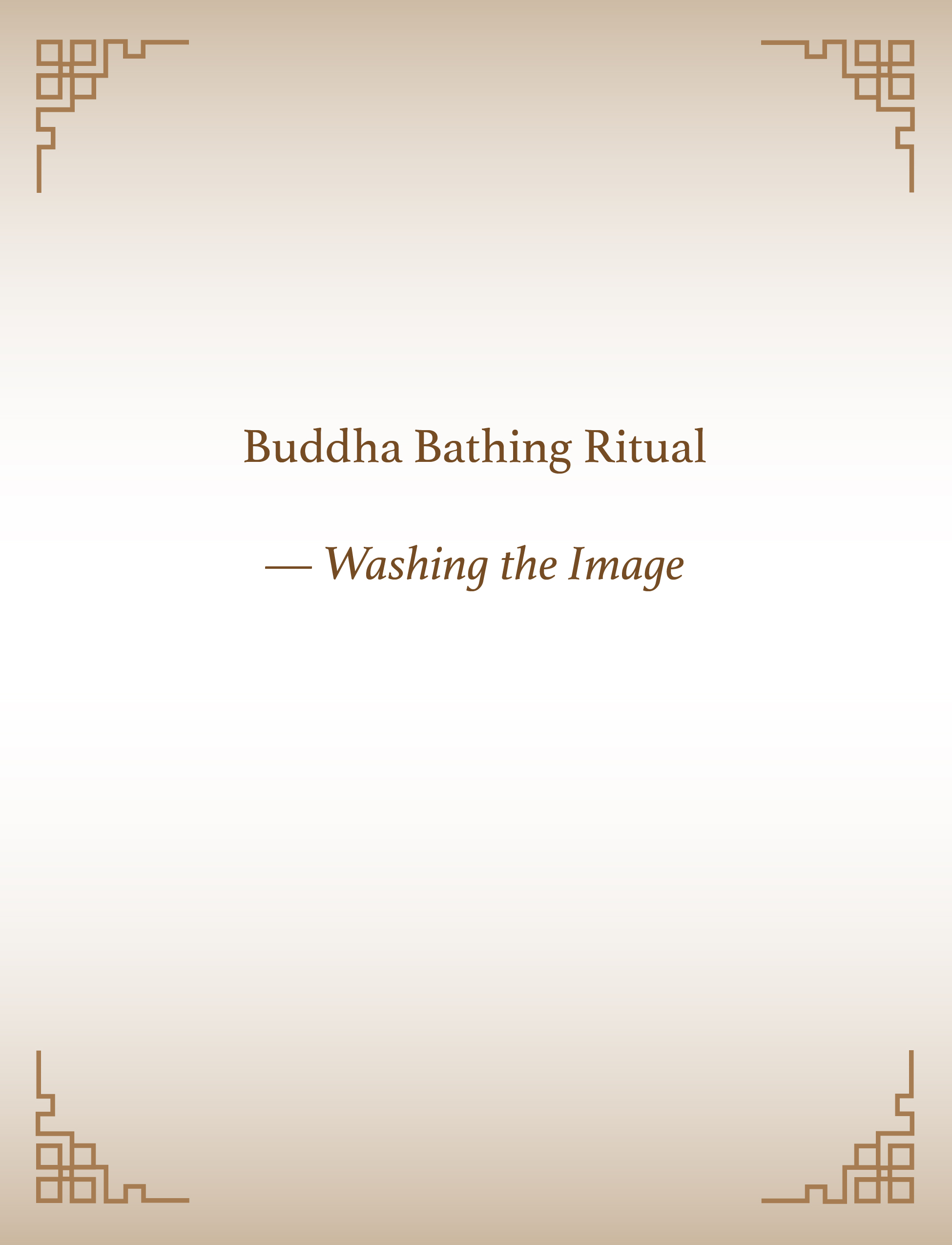 Buddha Bathing Ritual-Washing the Image