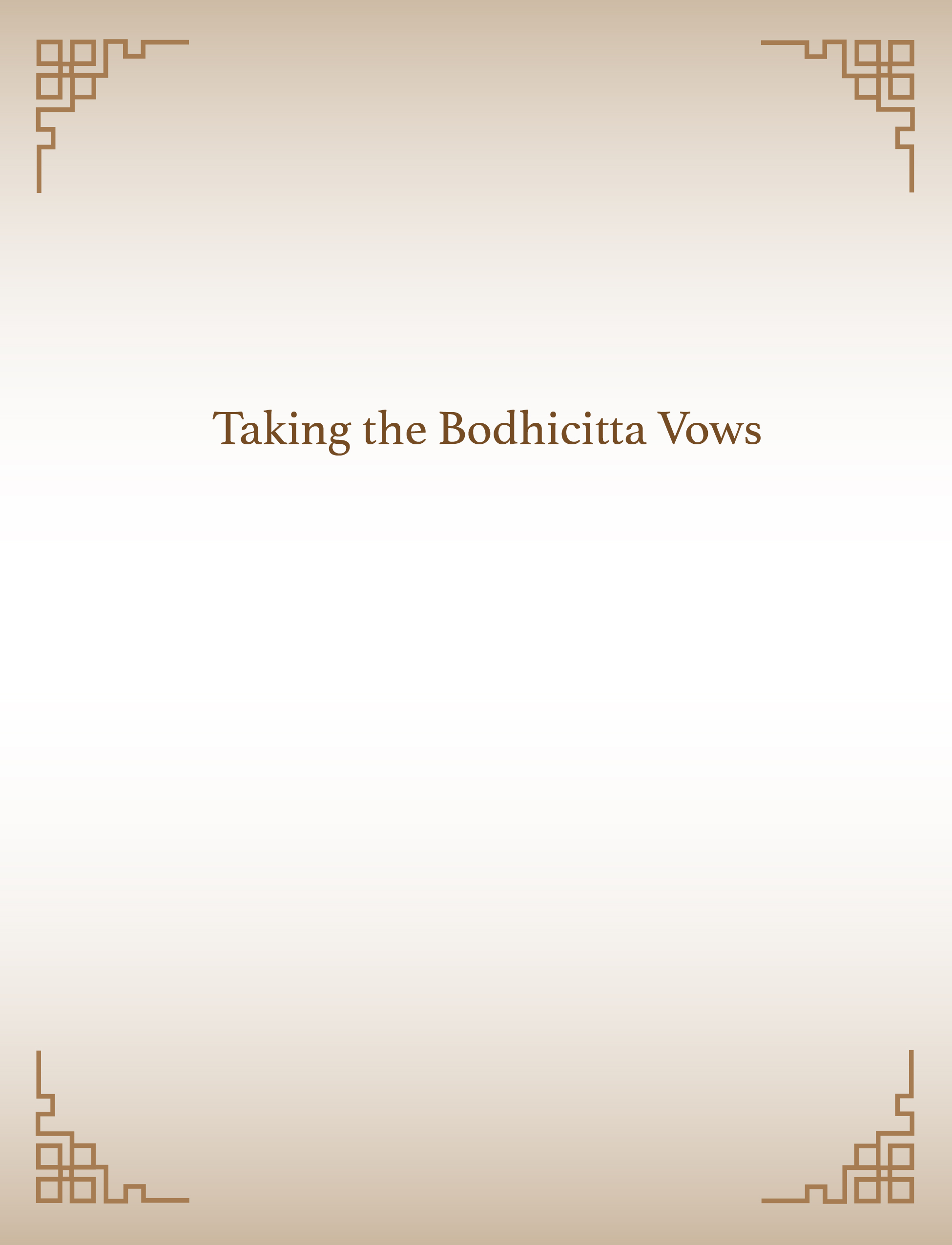 Taking the Bodhicitta Vows